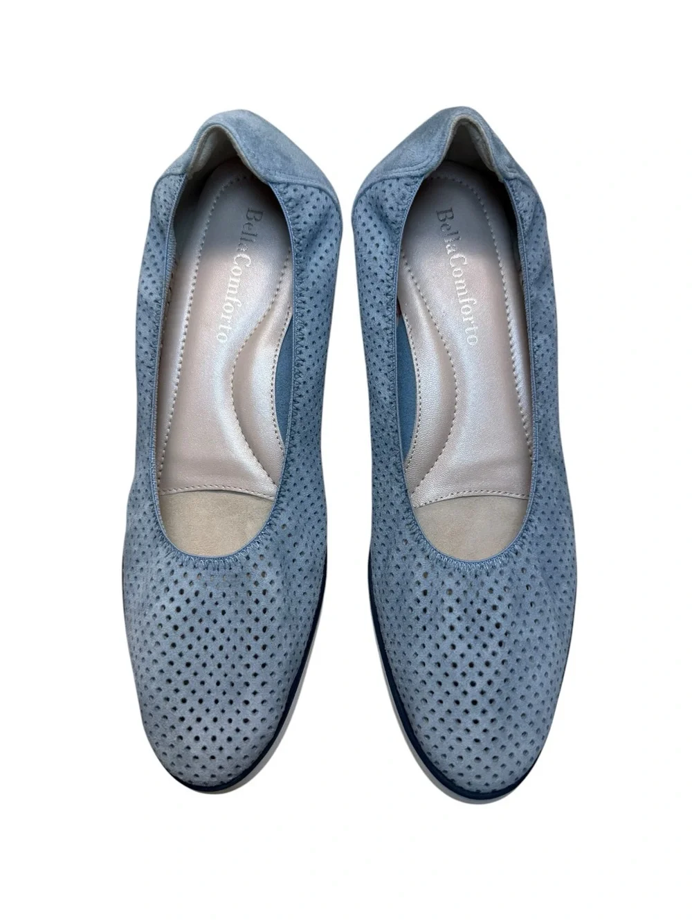 Bella Comforto Perforated Suede Wedge Slip-On Women’s Shoes - EU Size 39